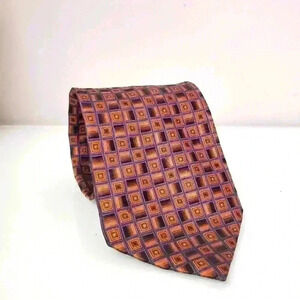 VALENTINO RICH silk tie.  Bronze/navy/ black.